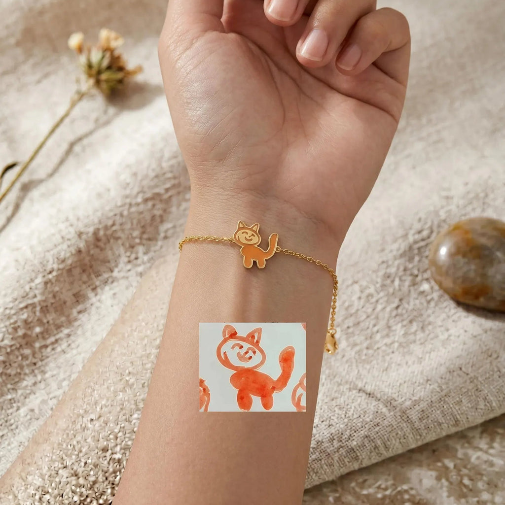 Custom Drawing Bracelet, Personalized Doodle Art Charm – Tinysquiggle
