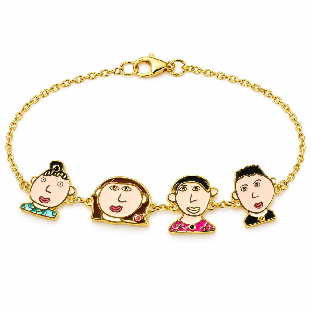 Custom Drawing Bracelet, Personalized Doodle Art Charm