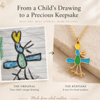 Handmade enamel pendant from your child’s doodle.
