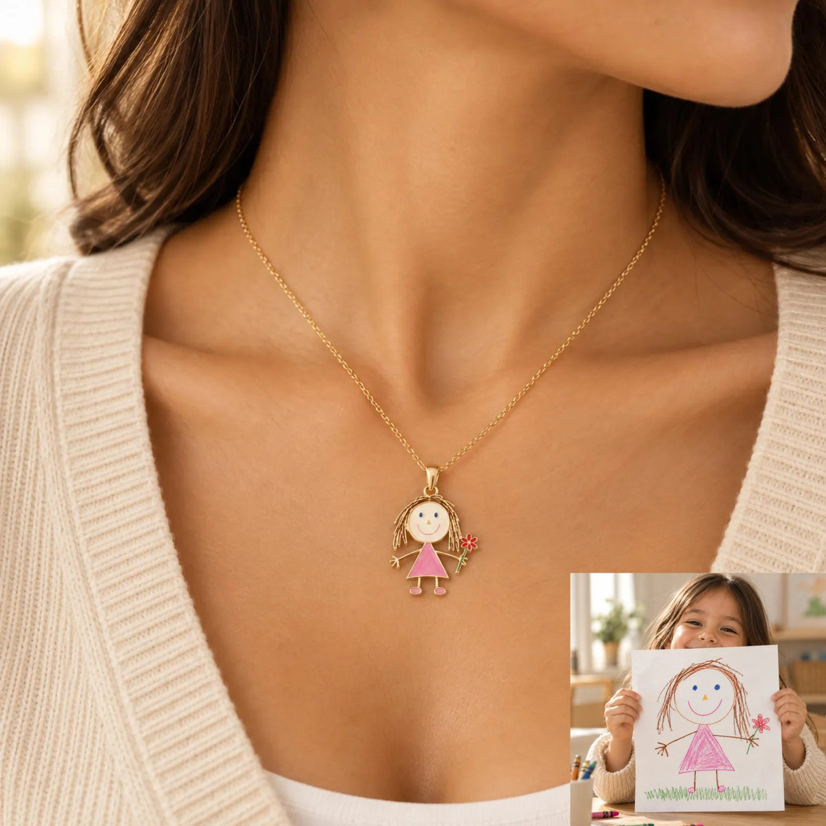Handmade Enamel Pendant From Your Child’s Doodle